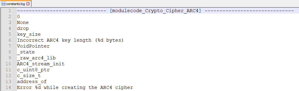 Constants are sorted by the module they belong to