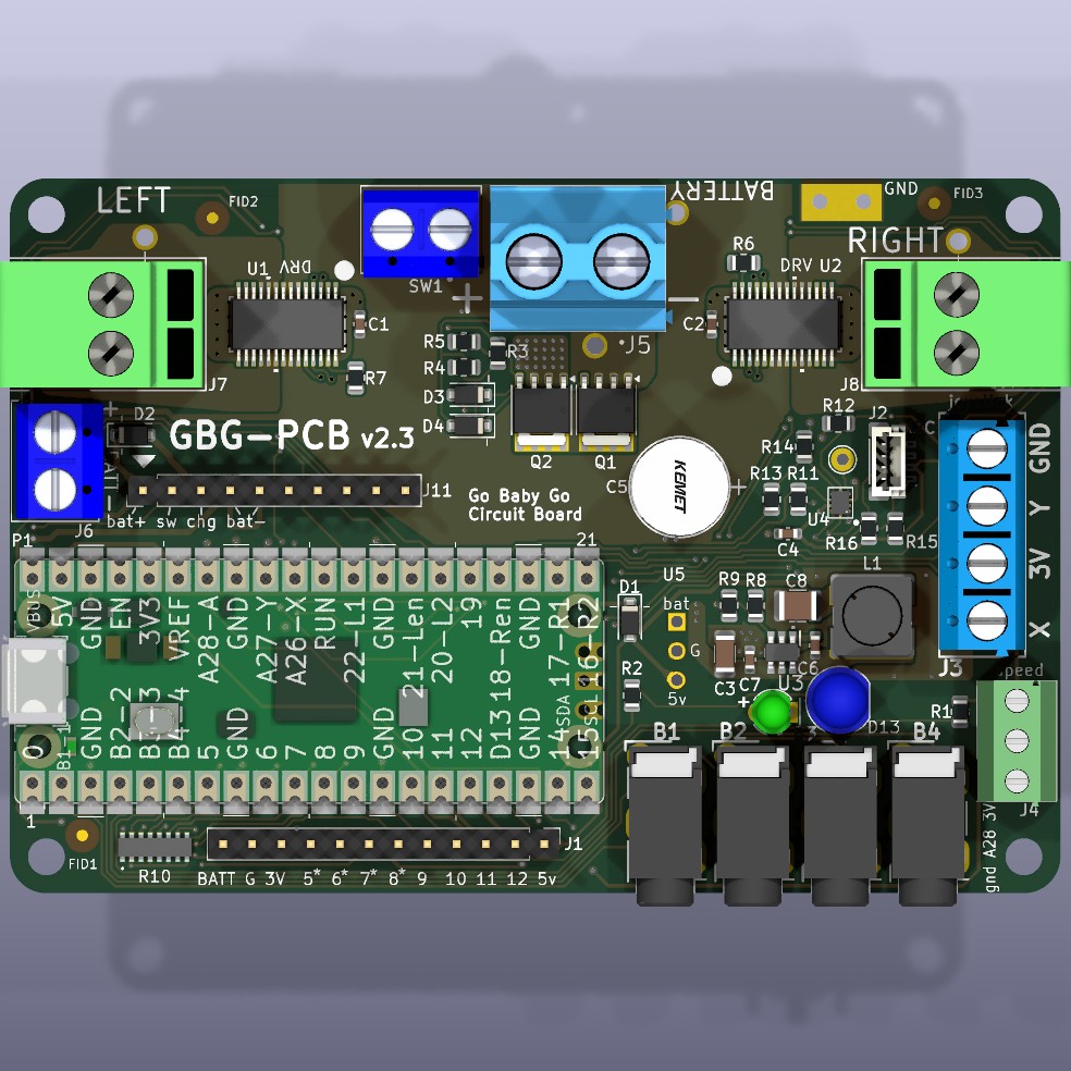 pcb top view 3d render