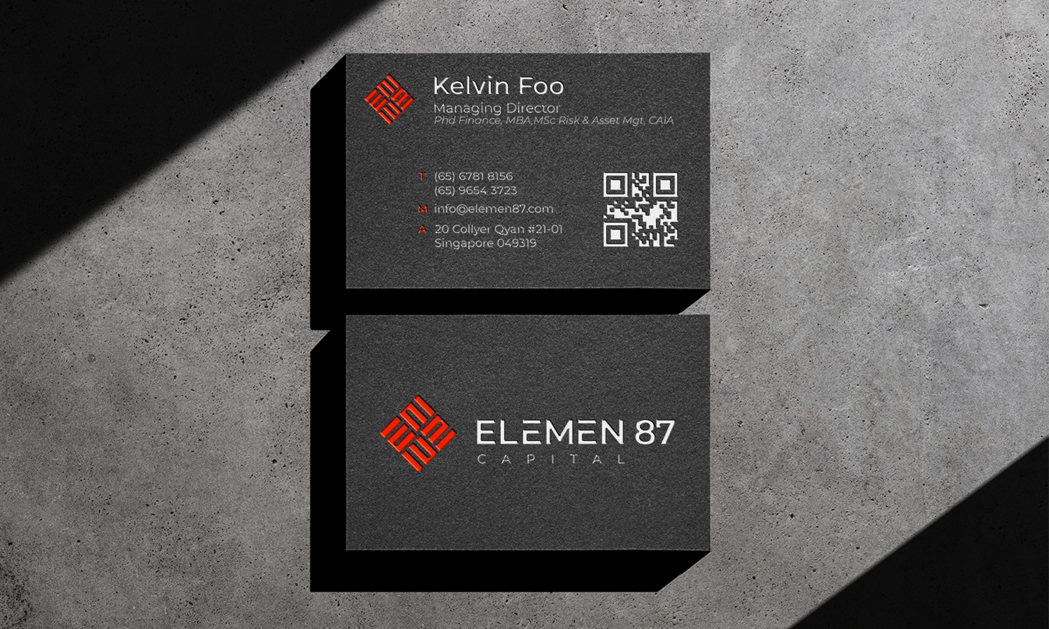 Elemen87 Capital business cards