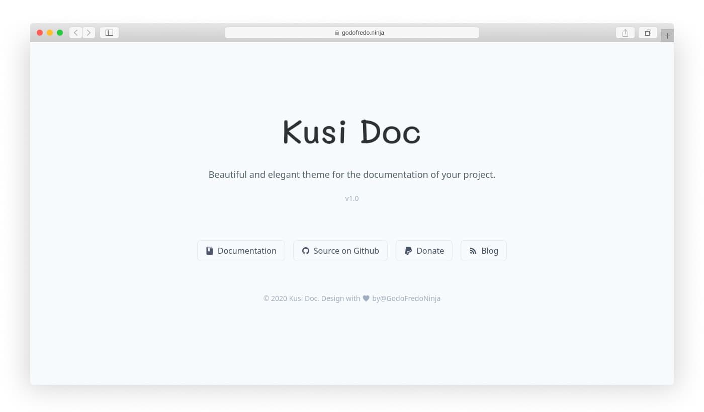 Kusi Doc free theme for ghost