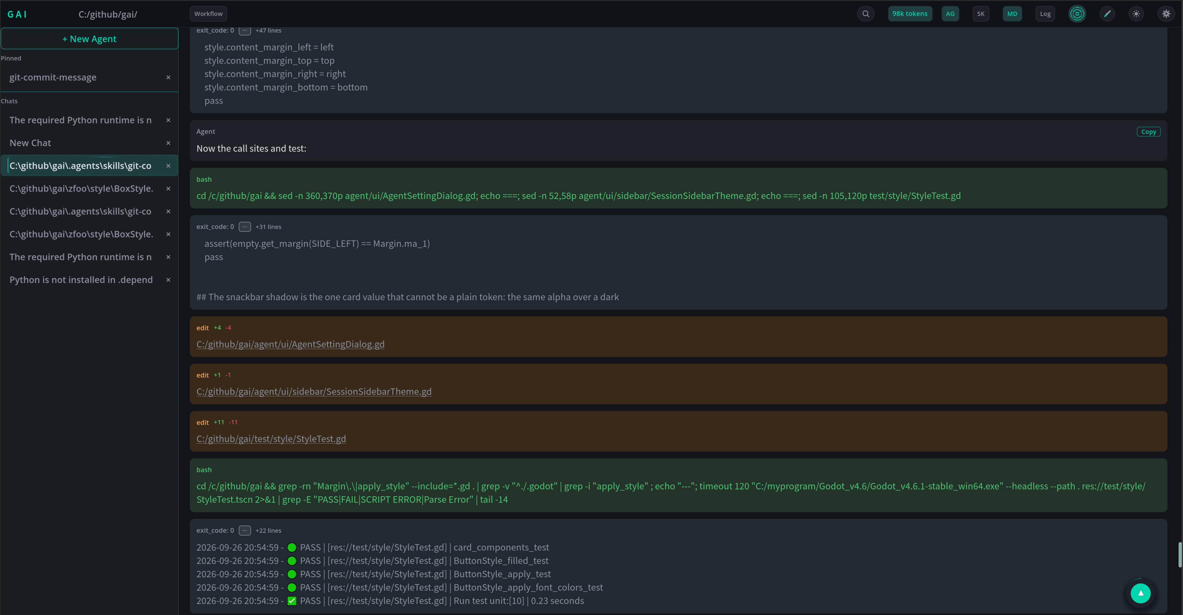 GAI desktop coding agent