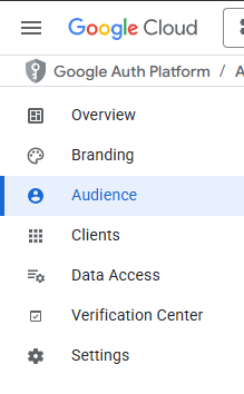 Screenshot of the section in the Cloud Console