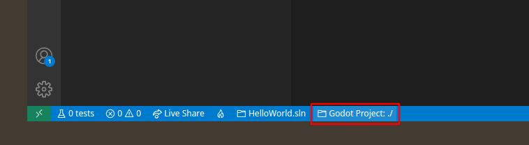 Select Project on the status bar