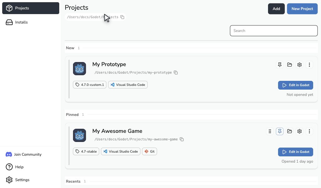 Creating a Godot project with Git and a code editor
