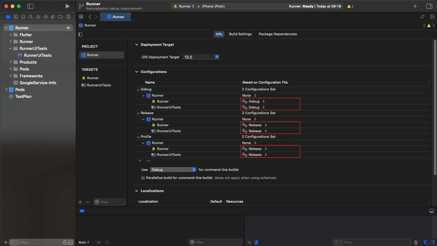 Xcode config setup