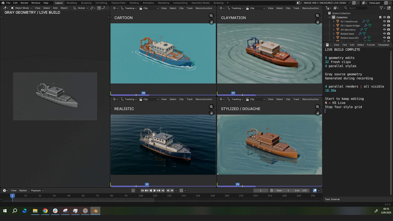 神经渲染：Blender 几何与 H3 风格预览