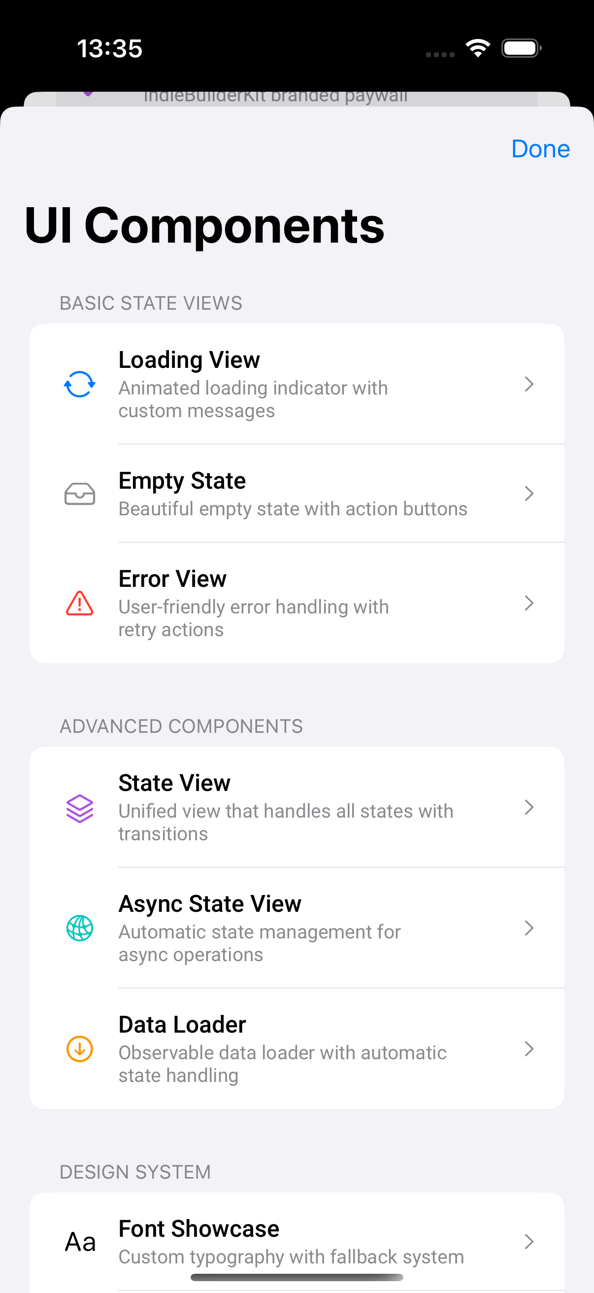 UI components showcase