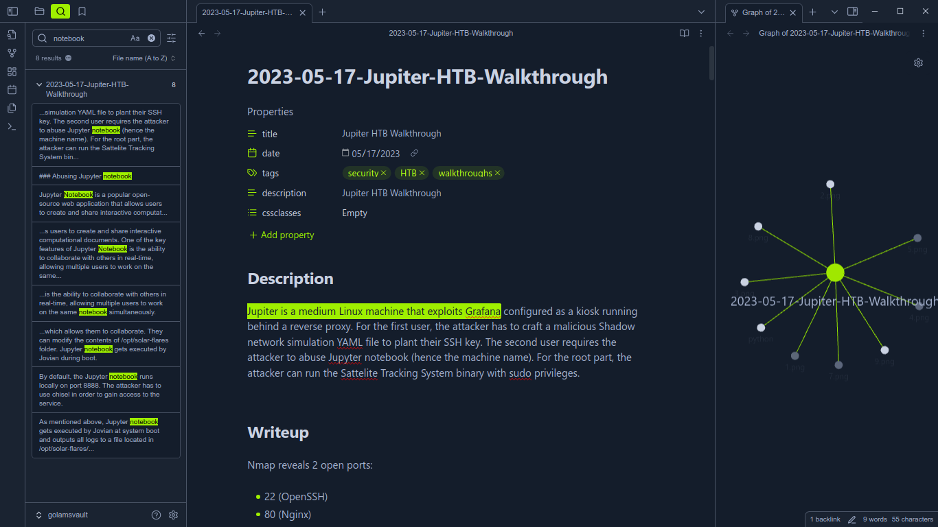 Image of htb obsidian theme