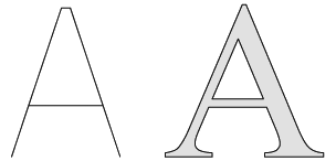 single line vs outline fonts