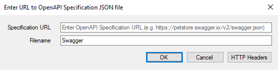 Enter URL to OpenAPI Specification