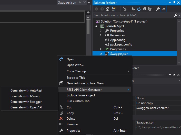 Solution Explorer Context Menus