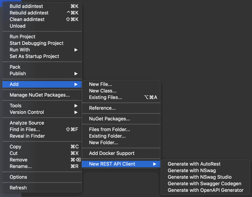 Add - API Client from OpenAPI Specification