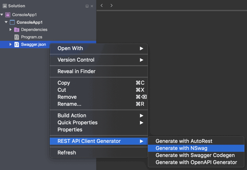 Solution Explorer Context Menus