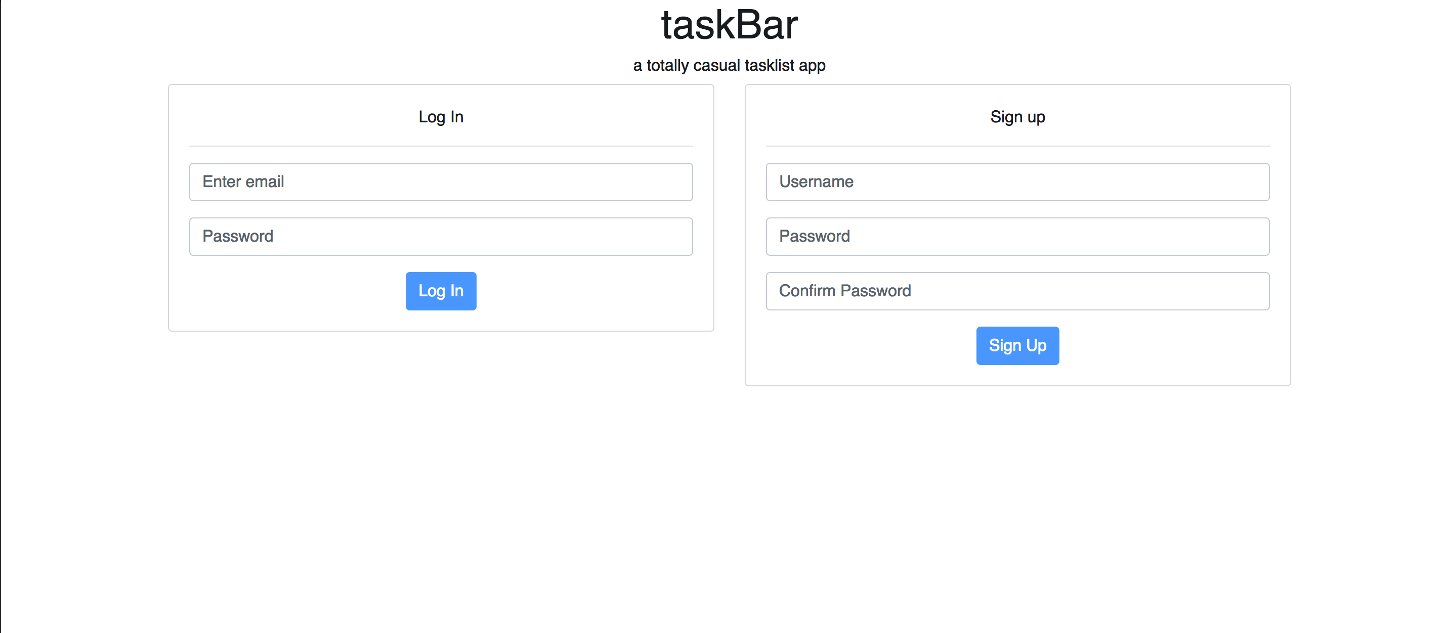 Authentication page