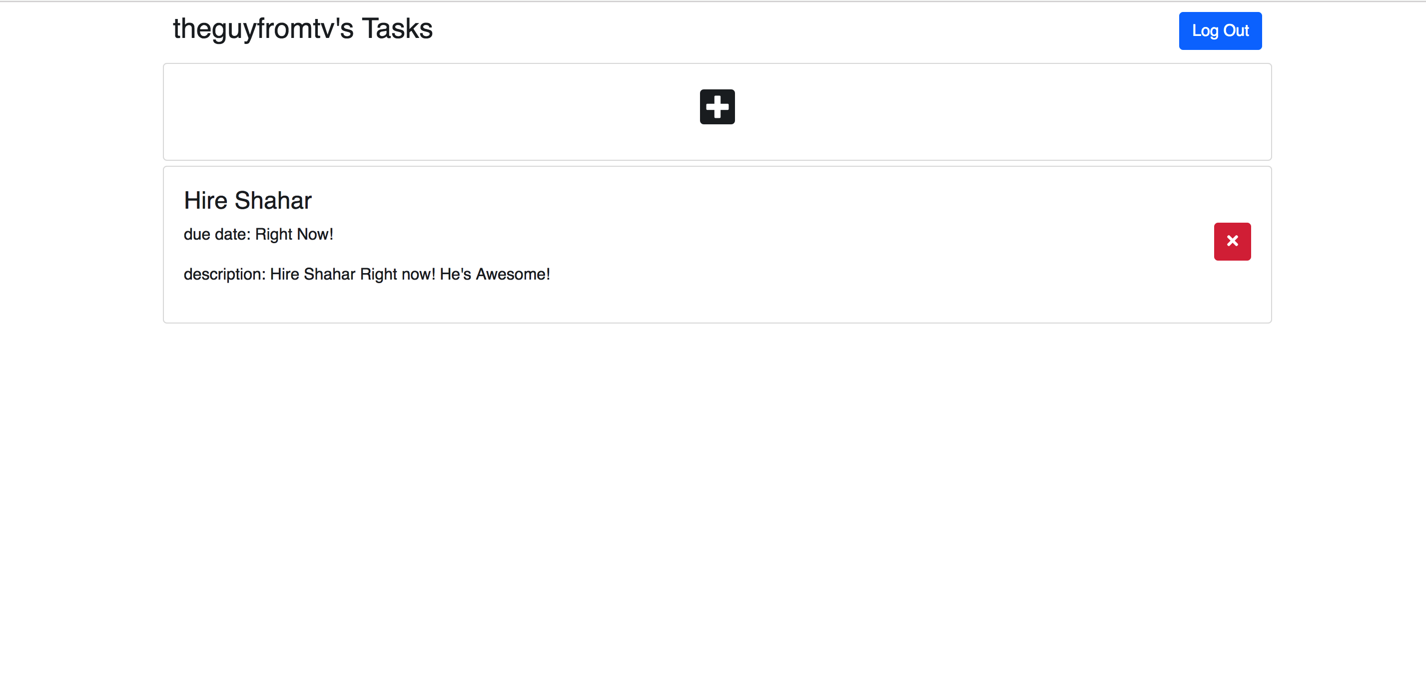 Tasks page