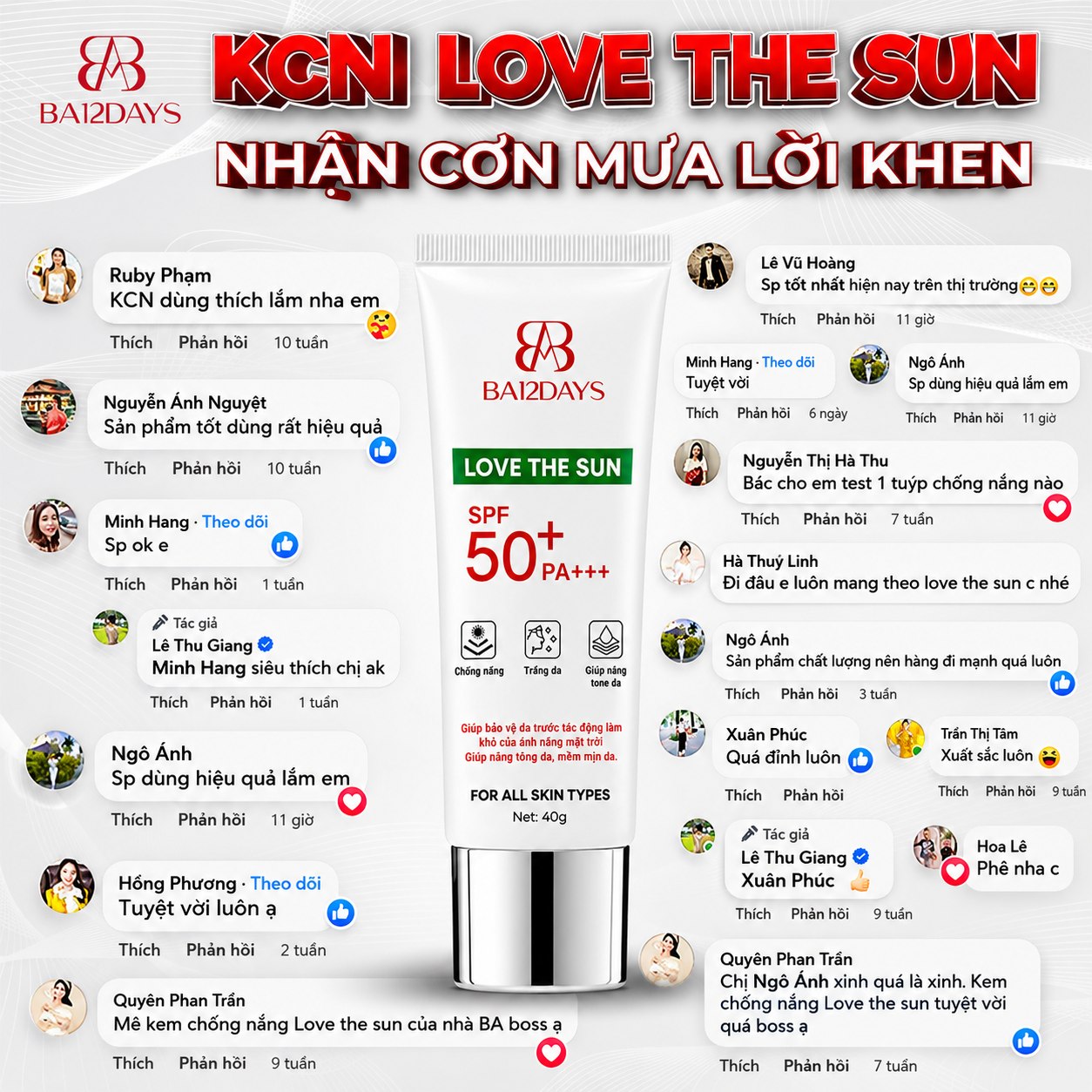 Nhiều khách khen Love The Sun trên Facebook