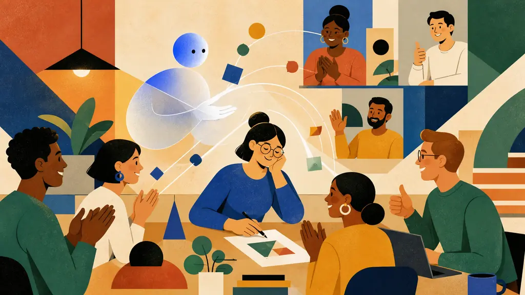 A distributed team celebrates an overlooked colleague after a recognition agent connects signals from everyday work.