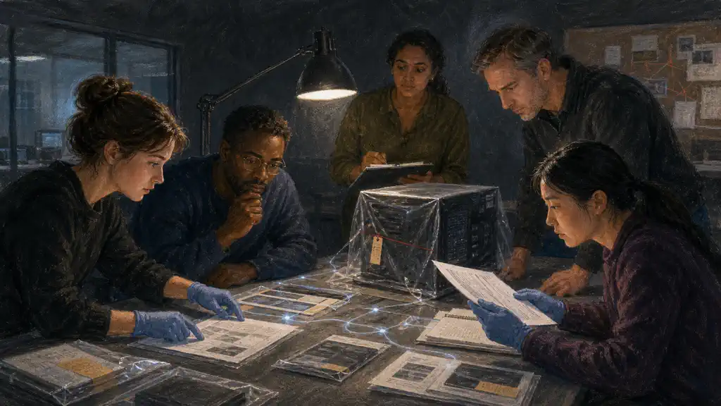 A quality team examines the real files, records, and tool traces left behind by an autonomous agent.