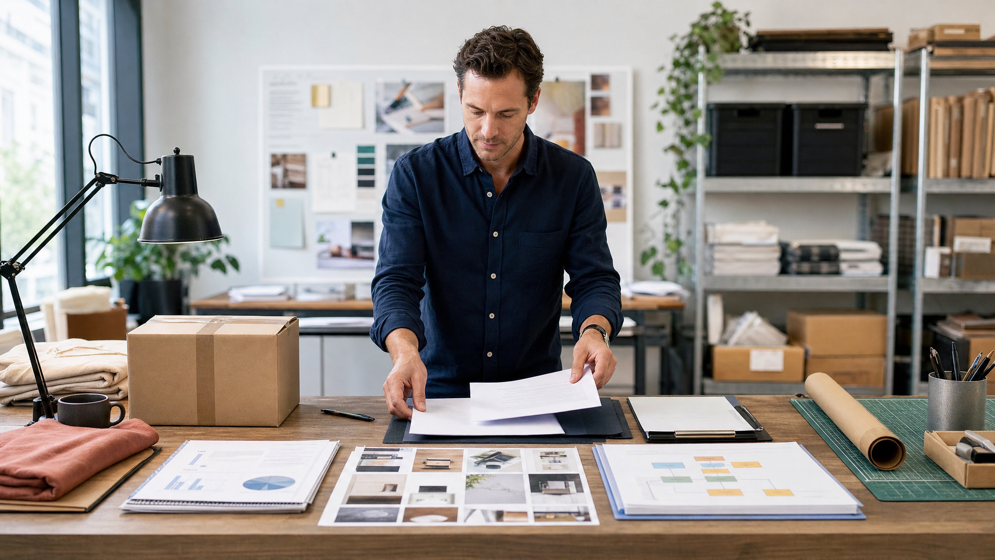 An operations lead brings research, documents and workflow outputs into one organized result.