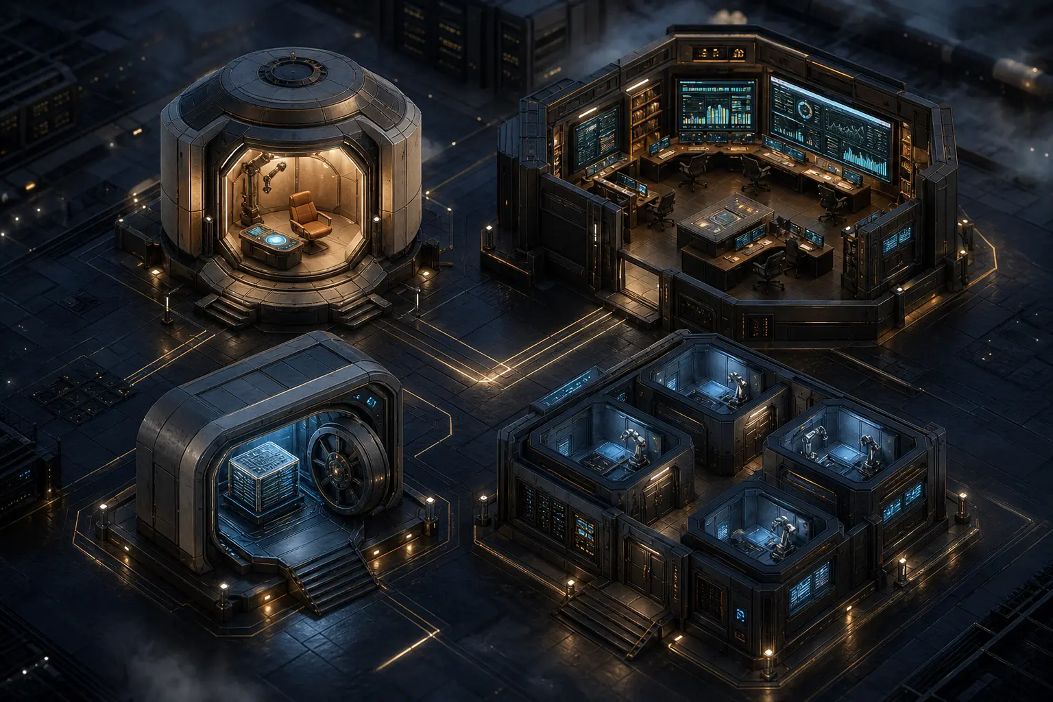 Four isolated runtime spaces representing ephemeral, long-running, restorable, and multi-agent session patterns