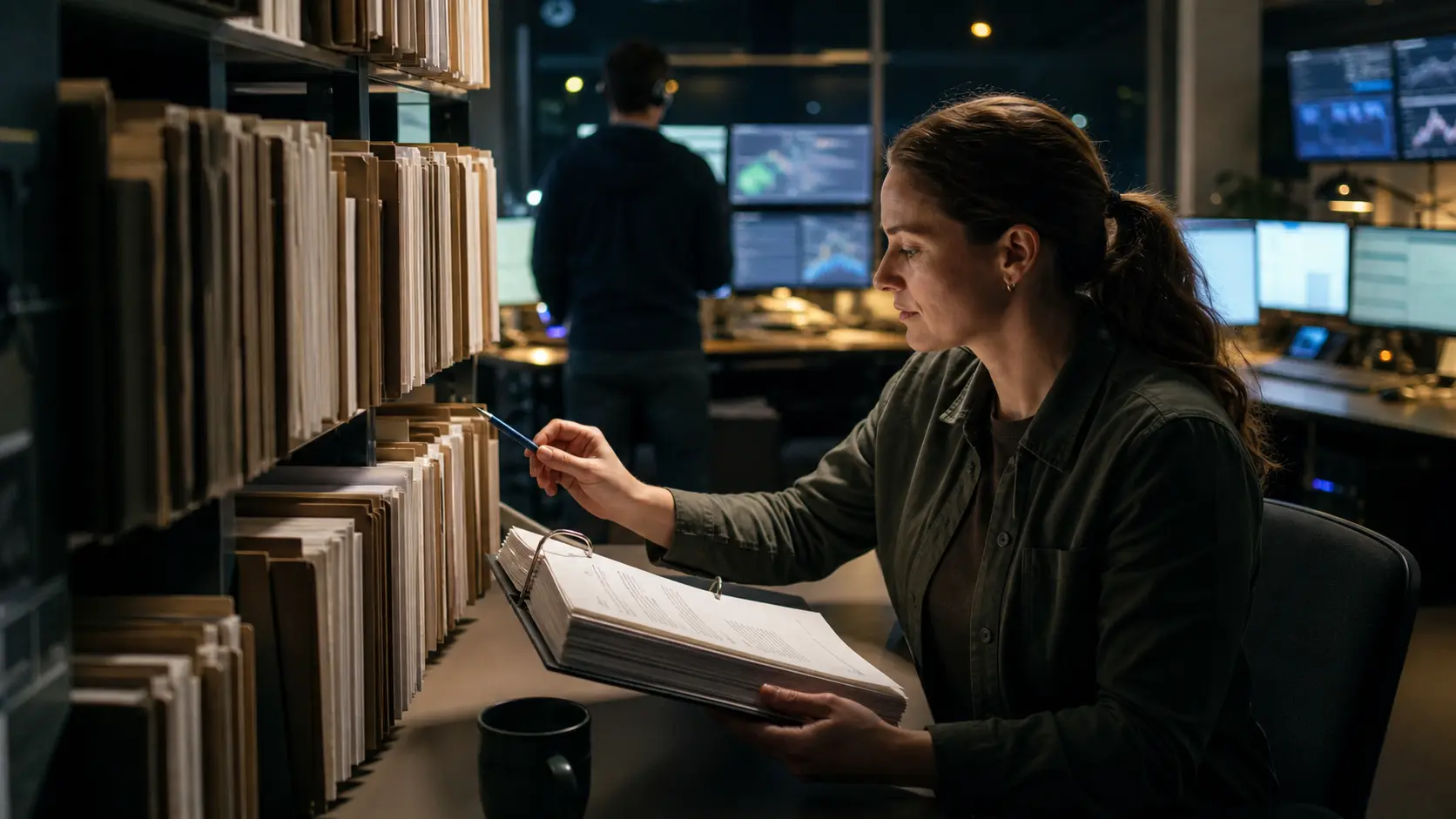 An on-call engineer compares a current incident with archived investigations.