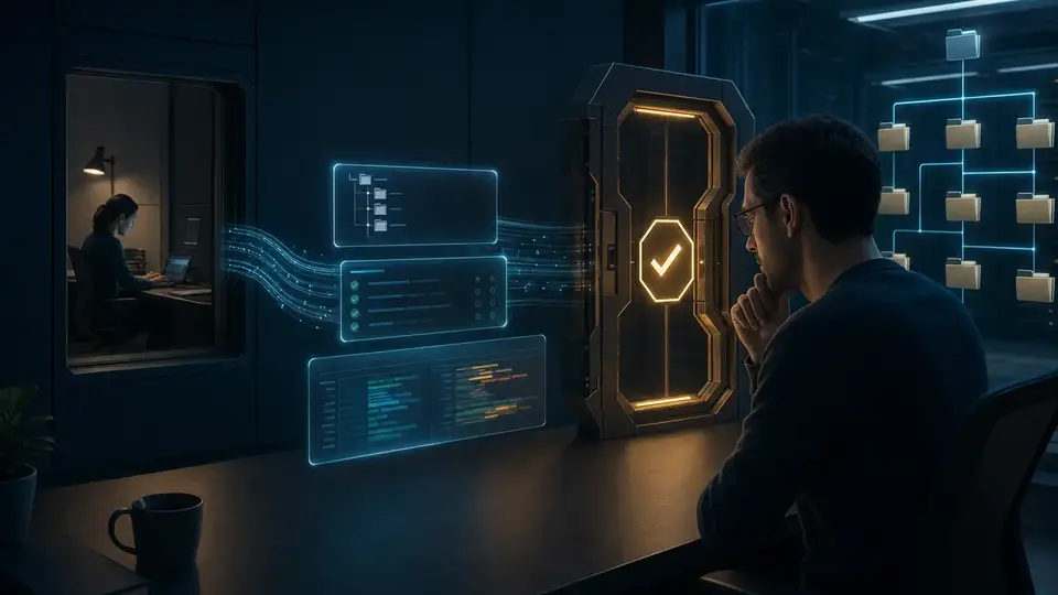 A developer checking a compact evidence packet returned from an isolated code review specialist