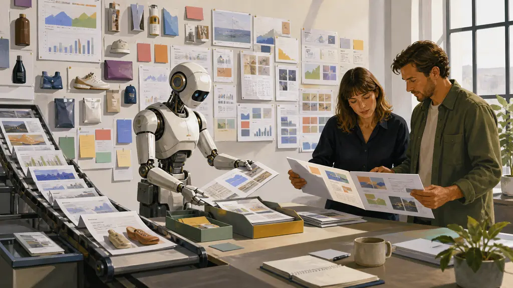 A marketing research agent organizes competitive evidence into a report that two teammates review together.