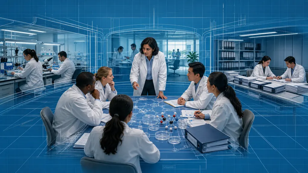 Clinical researchers supervise coordinated agents across trial records, safety work and laboratory operations.
