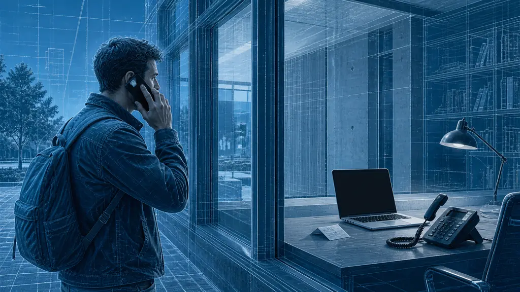 A person speaks on a phone while coding work continues on an online laptop at home.