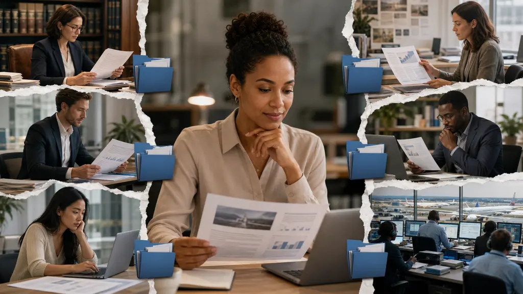 Professionals review agent-completed work across legal, sales, recruiting, marketing and airline operations.