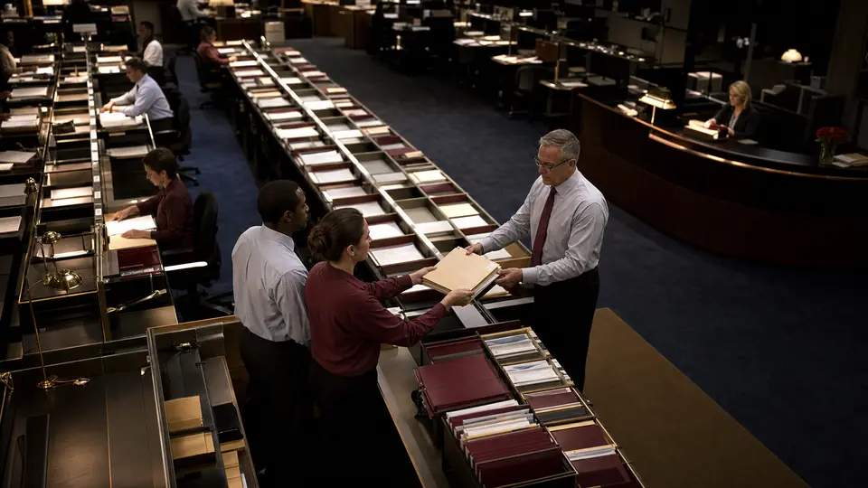 A financial operations team routes one complex case from an organized work queue to a senior reviewer.