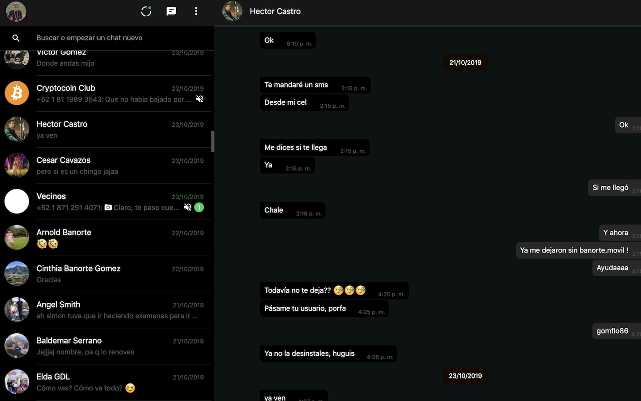 dark mode whatsapp