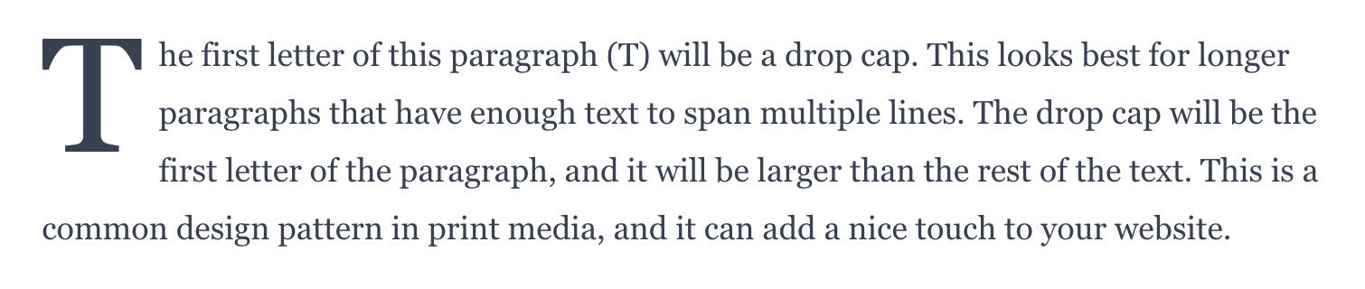Drop Cap Example