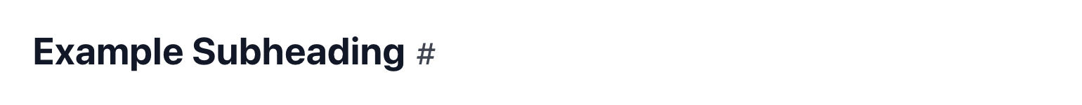 Heading Anchor Example