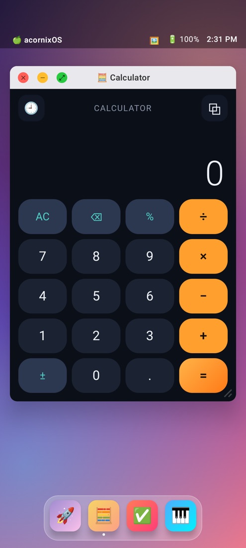 An app in a window on a phone