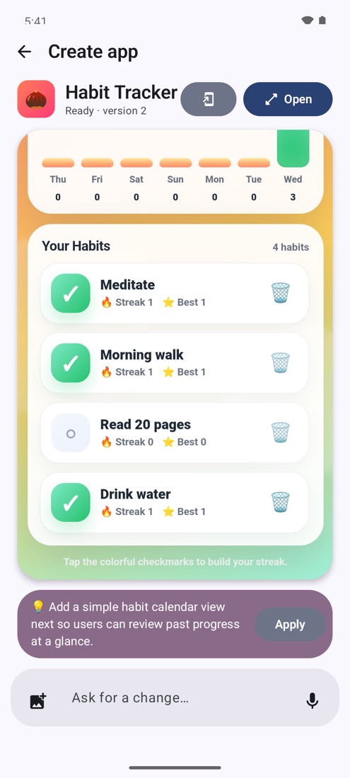 The new app, ready