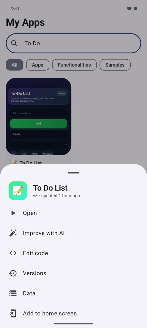 App actions