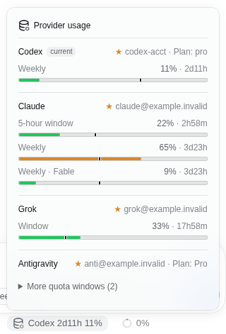 Usage dialog with elapsed-time cursors