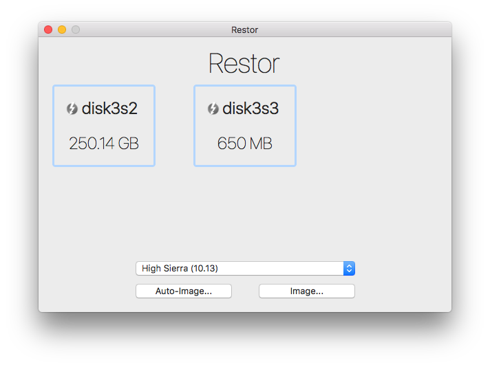 Restor Disk Choice