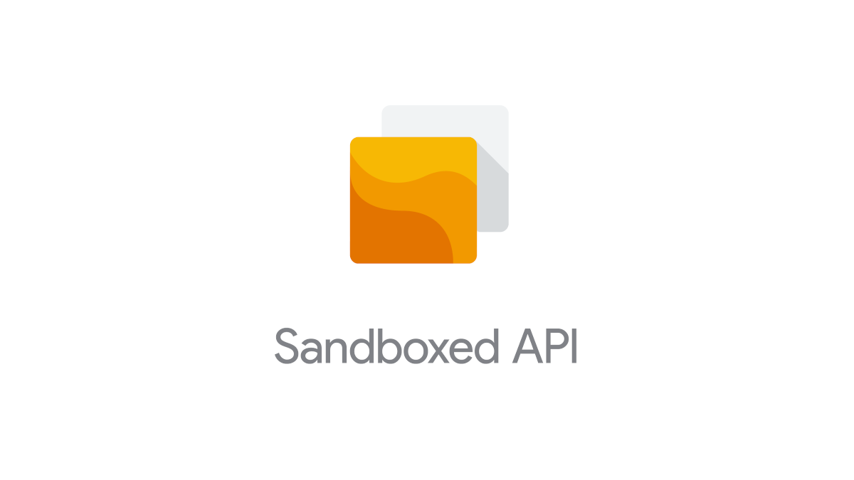 Sandboxed API lockup text with sandbox visual
