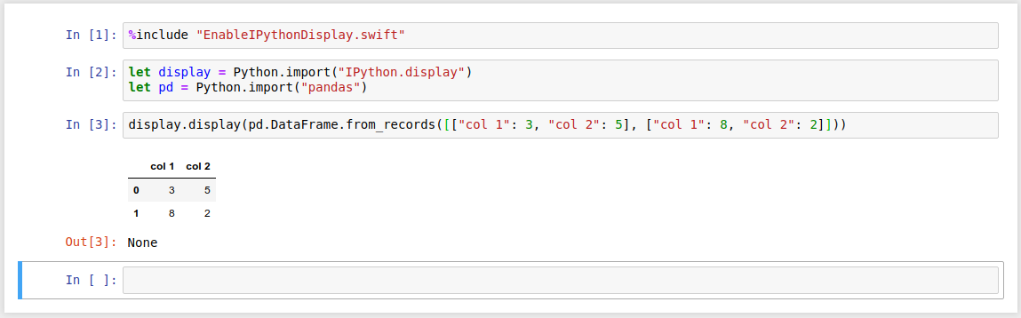 Screenshot of running the above two snippets of code in Jupyter