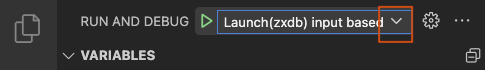 This image shows the launch configuration dropdown.