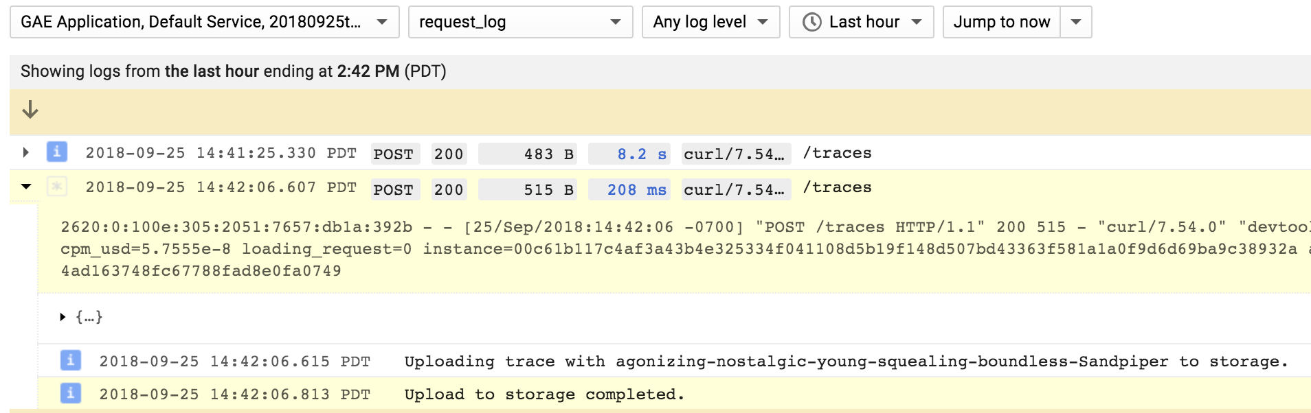 Google Cloud Logging Bunyan Npm