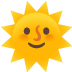 sun with face emoji on Google