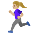 woman running: medium-light skin tone on Google