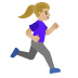 woman running facing right: medium-light skin tone emoji on Google