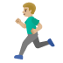 man running: medium-light skin tone on Google