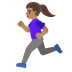woman running: medium skin tone emoji on Google