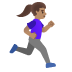 woman running facing right: medium skin tone on Google