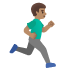 man running facing right: medium skin tone emoji on Google